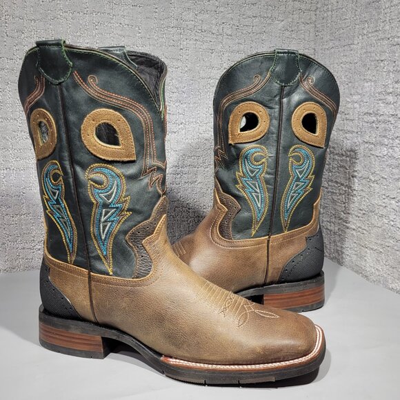 J.B. Dillon Men's Size Left 10.5EE Right 10.5D Brown Black Leather Boots JBR1111 - Picture 11 of 13